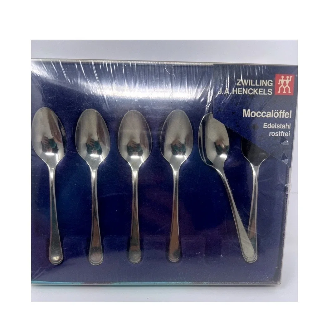 Zwilling J.A. Henckels Mocca Espresso Spoons Set of 6 NOS 02757-127 Rare Vintage